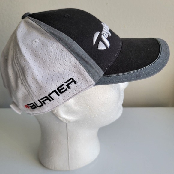 TaylorMade Golf Hat Cap TP Ball Burner Adjustable Strapback Black Gray - Picture 6 of 11